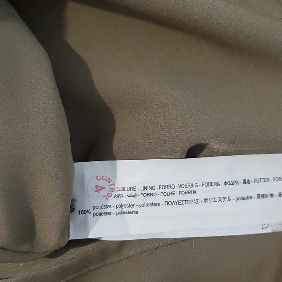 Zara Olive Green Linen Cut Out Mini Dress Size XS - Picture 10 of 12